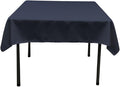 LA Linen Polyester Poplin Washable Square Tablecloth, Stain and Wrinkle Resistant Table Cover 58x58, Fabric Table Cloth for Dinning, Kitchen, Party, Holiday 58 by 58-Inch, Navy