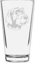Wirehaired Pointing Griffon Custom Personalized Dog Themed Etched All Purpose 16oz Pint Glass