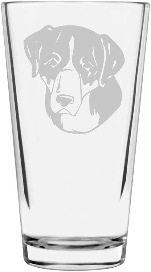 Greater Swiss Mountain Custom Personalized Dog Themed Etched All Purpose 16oz Pint Glass