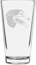 Huntaway Custom Personalized Dog Themed Etched All Purpose 16oz Pint Glass