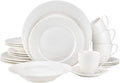 EURO Porcelain 20-pc. Dinner Set Service for 4, 24K Gold-plated Luxury Bone China Tableware ("Orbit")