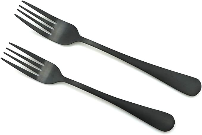 JASHII Modern Royal 5 Pcs Matte Black 18/10 Stainless Steel Utensils Cutlery Dinnerware Set w/Drinking Straw, Knife Fork and Spoon Flatware Set for Wedding Festival Christmas Party Service for 1