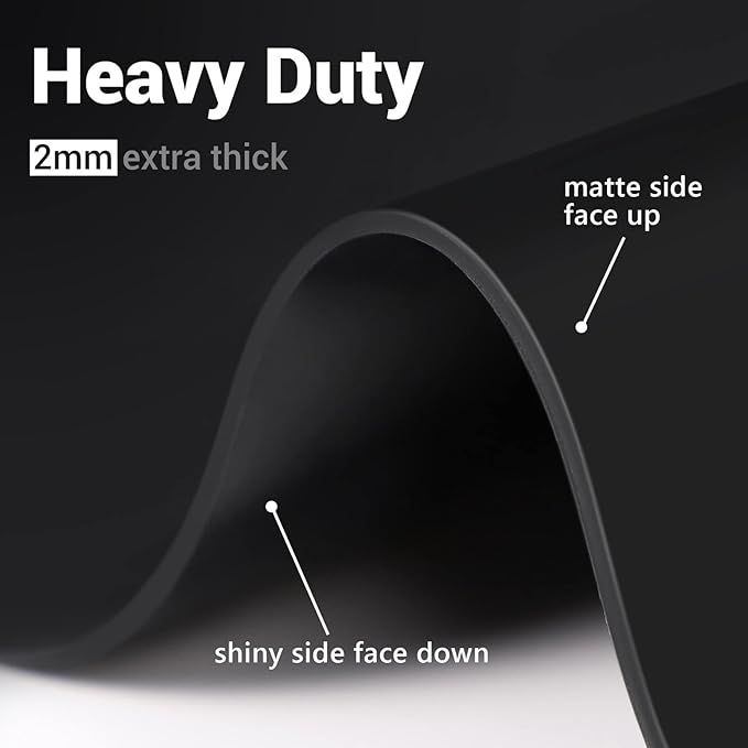 Ewen 39.4x23.5in 2mm Heat Resistant Silicone Mat, Extra Large Thick Placemat for Kitchen Counter, Workbench Countertop Protector Mat Hot Pads for Coffee Maker Bar Crafts Glass Top Stove Cover Black