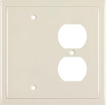 Henne Bery Modern Edge Decorative Wall Plate Switch Plate Outlet Cover, Durable Solid Zinc Alloy (Blank/Duplex, Light Almond)