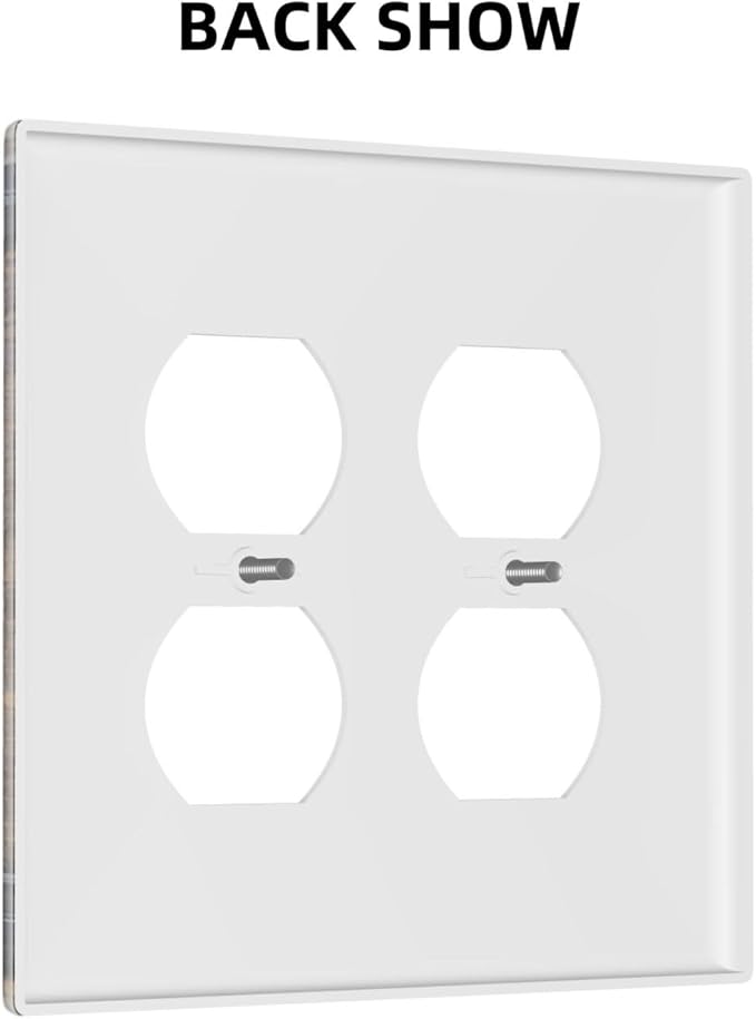 Light Switch Cover Rustic Barn Door Vintage Country Wood Board 2 Gang Decorative SwitchPlates Double Duplex Wall Plates Switch Plates and Outlet Covers for Farmhouse Cabin Decor