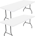 Spandex 5 Foot Rectangle Table Cloth 2 Pack, Elastic Fitted Tablecloths for Picnic, Stretch Washable Patio Table Cover for Outdoor, Camping, Banquet and Parties (White, 36"x60")