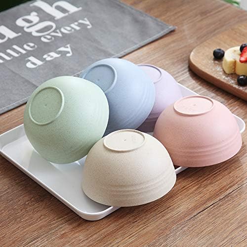 Eco-friendly Wheat Straw Bowls, 4.7 inches mini Snacks Bowl Sets,Unbreakable Natural Non-Toxin mini Bowls for Fruits, Microwave Dishwasher safe BPA FREE set of 5.