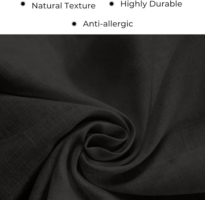 D'Moksha Homes Linen Black Table Runner 72 Inches Long - 100% Pure Linen 14 x 72 Inch Table Runner for Dining, Spring, Easter - Machine Washable