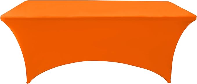 2-Pack 8ft Spandex Table Covers for Rectangle Folding Tables - Washable Elastic Tablecloth - Ultimate Fitted Table Protector for Birthday Parties, Trade Shows, Banquet