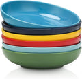 Selamica Ceramic 7.8 inch pasta bowls, 26 Ounce large serving porcelain salad soup bowls, dishwasher microwave safe, set of 6(Multi-color)