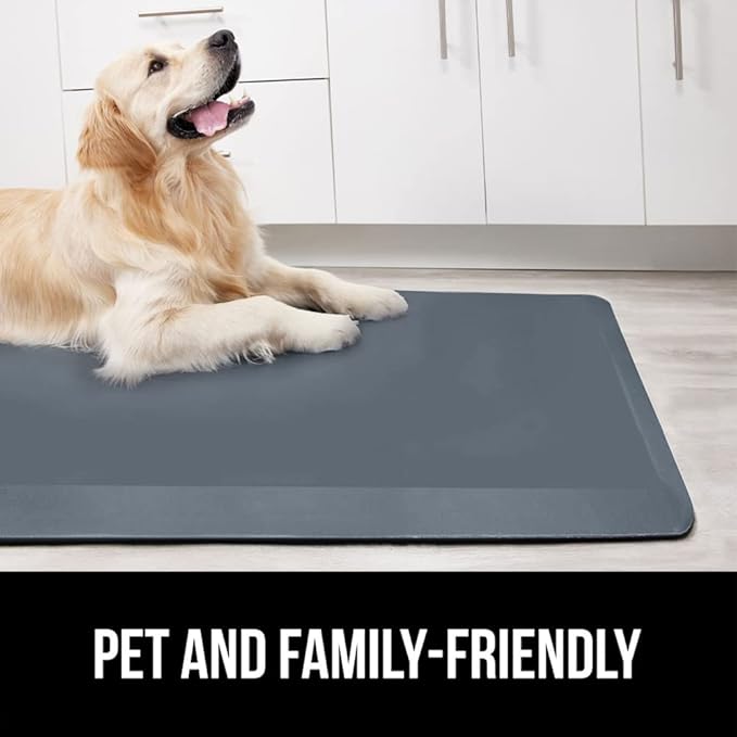 GORILLA GRIP Comfortable Cushioned Kitchen Mats for Floor, Waterproof and Stain Resistant Soft Top, 3/4 Inch Thick Ergonomic Standing Desk Anti Fatigue Mat, Foam Supports Ankles, Feet, 17x24, Charcoal