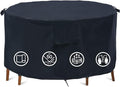 Round Patio Furniture Covers - 82" Dia Waterproof Table & Fire Pit Cover - Anti-Fading for Outdoor Dining Sets