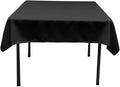 LA Linen Polyester Poplin Washable Square Tablecloth, Stain and Wrinkle Resistant Table Cover 58x58, Fabric Table Cloth for Dinning, Kitchen, Party, Holiday 58 by 58-Inch, Black