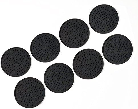 Better Kitchen Products 8 Piece Silicone Coaster Set, Black