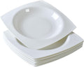 JWANGYUDG-White Square Dinner Plates Set of 6, 10 Inch Fine Bone China Ceramic Plates, Oven & Microwave Safe Scratch Resistant Large Dinner Plates for Home Party