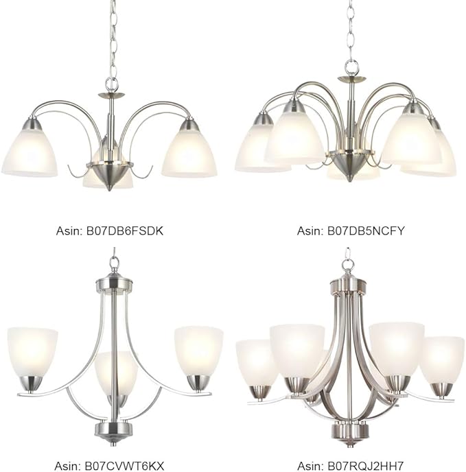 VINLUZ 3 Light Contemporary Chandeliers Brushed Nickel Modern Light Fixtures Ceiling Hanging Classic Pendant Lighting for Foyer Bedroom Dining Room Bathroom