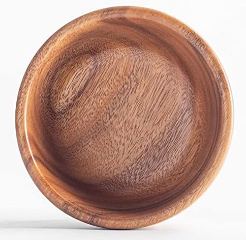 Acacia Wooden Salad Bowls (Set of 2): 6" x 3" Individual Wood Serving Bowls for Fruits, Cereal, Salads or Snacks - Handmade from a Single Organic Piece of Acacia Wood, Food Safe