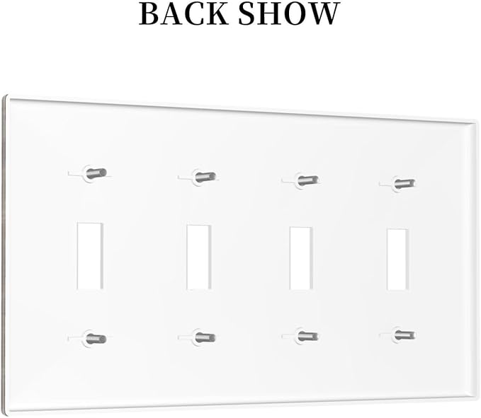 Light Switch Cover Brown Rustic Wood Grain Farmhouse 4 Gang Switch Plate Quad Toggle Wall Plates Decorative Switchplate Electrical Outlet Cover for Cabin Bedroom Decor