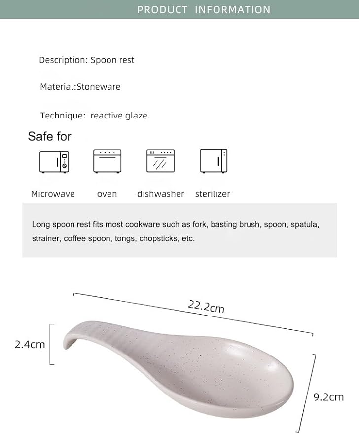 Spoon Rest for Stove Top, Ceramic Spoon Holder for Kitchen Counter, 9 Inches Spoon Holder Utensil Rest for Cooking Christmas Housewarming Wedding Gift, Blue Pitting