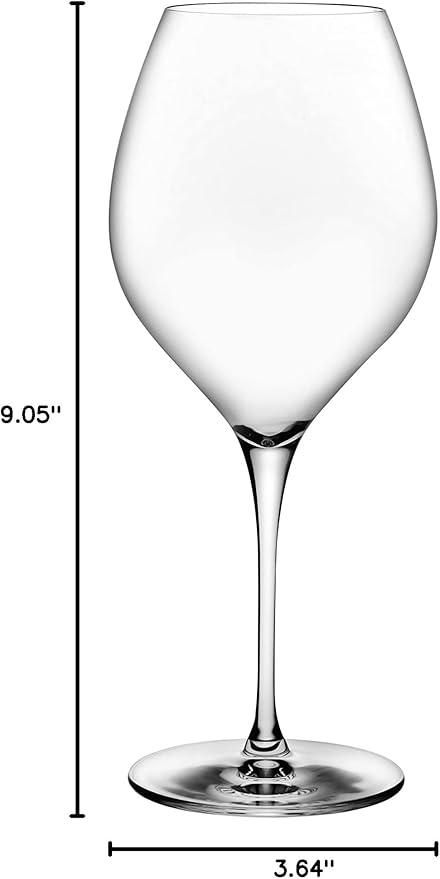 NUDE Vinifera Set of 2, White Crystal Wine Stem Glasses 20.25 oz, ||Lead-Free |, Clear Glass Wine Tumbler, Ideal for Cocktails & Perfect for Homes & Bars