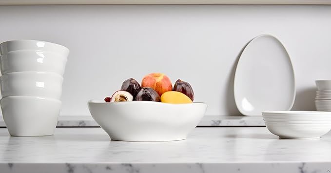 12''Big Bowls for Keys Entryway Table Large Salad Bowl Ceramic Mixing Bowls for Party,Extra Large Capacity 120oz