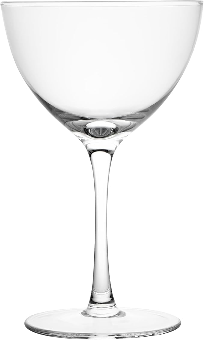 Restaurantware-Vetri 8 Ounce Nick And Nora Glasses, 6 Dishwashable Martini Glasses - No Lead, Vintage Inspired, Clear Glass Cocktail Drinkware, For Hosting Parties, Serve Whiskey, Gin And More