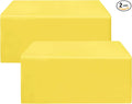 HolidayIdeas Yellow Fitted Table Covers for 6 Foot Tables - 72 x 30 Inch - 2 Pack Rectangle Table Clothes Polyester Fabric Table Cover for Folding Table, Parties, Birthday, Vendor Stand, Trade Show