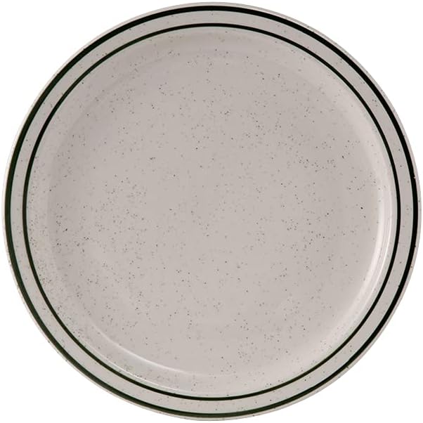 Tuxton China TES-006 Plate, 6-1/2" Diameter, Round, Narrow Rim, Microwave and Dishwasher Safe, Oven Proof, Fully Vitrified, Ceramic, TuxCare, Healthcare, Emerald, Pack of 36