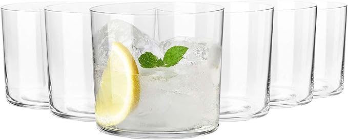 Krosno Cider Water Juice Glasses, Set of 6, 12 fl oz, Mixology Collection, Lightweight Everyday Drinking Glasses, Multi-Purpose, Dishwasher Safe, Made in Europe