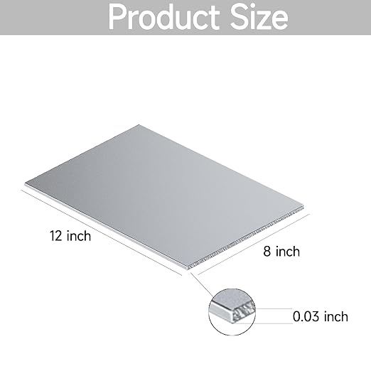 304 Stainless Steel Sheet - 2PCS 12" X 8" X 1/32" Thin Stainless Steel Plate 1/32 Inch Thickness with Protective Film Metal Sheets Shim Stock for Kitchen DIY Crafting (305 x 203 x 0.76 mm)