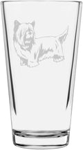 Skye Terrier Custom Personalized Dog Themed Etched All Purpose 16oz Pint Glass