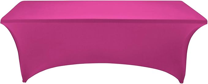 LZY Spandex Fitted Stretch Table Cover for 6 ft or 4ft or 8ft Folding Table, Rectangular Cocktail Tablecloth, Perfect for Party or Banquet