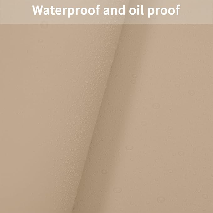 Round Table Pad, 1.8mm Thick, 41 Inch Diameter, Leather Table Cover and Protector for Dining Table Top (Light Brown+Gray)