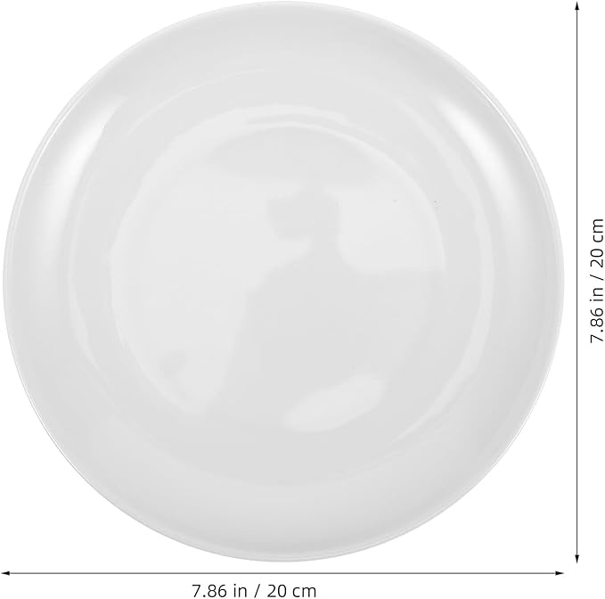 BESPORTBLE White Melamine round Dinner Plates 8-inch Plastic Food Plates for Party Sushi Serving Dish Dessert Sturdy Home and Commercial Tableware