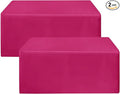 HolidayIdeas 2 Pack Fitted Tableclothes - 48 x 24 Inch - Fuchsia/Hot Pink Rectangle Tablecloths for 4 Foot Tables, Polyester Fabric Table Covers for Folding Table, Parties, Baby Shower, Trade Show