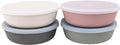 WeeSprout Bamboo Kids Bowls with Lids, Set of Four 15 oz Kid-Sized Dinnerware, Cereal, Leftovers & Snack Bowl, Dishwasher Safe (Pink, Green, Gray, & Beige)