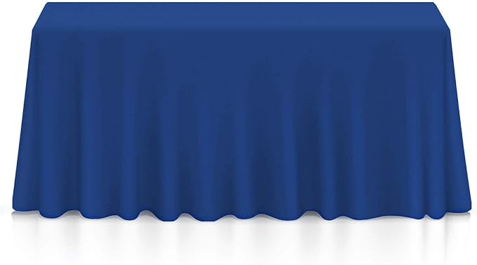 Lann's Linens 90 x 156 Inch Rectangular Tablecloth, Washable Polyester Fabric Table Cloth for Dining Tables, Parties, Restaurant, Wedding - Royal Blue