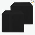 HolidayIdeas 2 Pack Square Fitted Table Covers - 38 x 38 Inch - Black Fabric Washable Tablecloth Protectors for Folding Table, Parties, Holiday Dinner, Trade Show, Vendor Stand