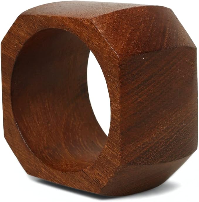 Wooden Napkin Rings Set of 12 for Dinning Table Decor | Wood Napkin Holder Set of Twelve for Dinner Table Decoration | Napkin Ring for Home and Kitchen Decor
