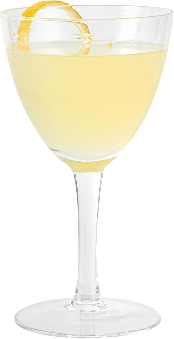 Restaurantware-Vetri 7 Ounce Nick And Nora Glasses, 6 Dishwashable Martini Glasses - No Lead, Vintage Inspired, Clear Glass Cocktail Drinkware, For Hosting Parties, Serve Whiskey, Gin And More
