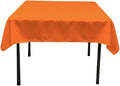 LA Linen Polyester Poplin Washable Square Tablecloth, Stain and Wrinkle Resistant Table Cover 58x58, Fabric Table Cloth for Dinning, Kitchen, Party, Holiday 58 by 58-Inch, Orange