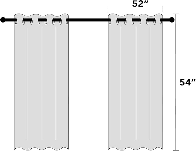 PrinceDeco Sage 100% Blackout Curtains 54" Long Blackout Curtains for Bedroom Linen Texture Solid Thermal Insulated with White Liner Luxury Decor for Nursery 52x54 Inch (2 Panels)