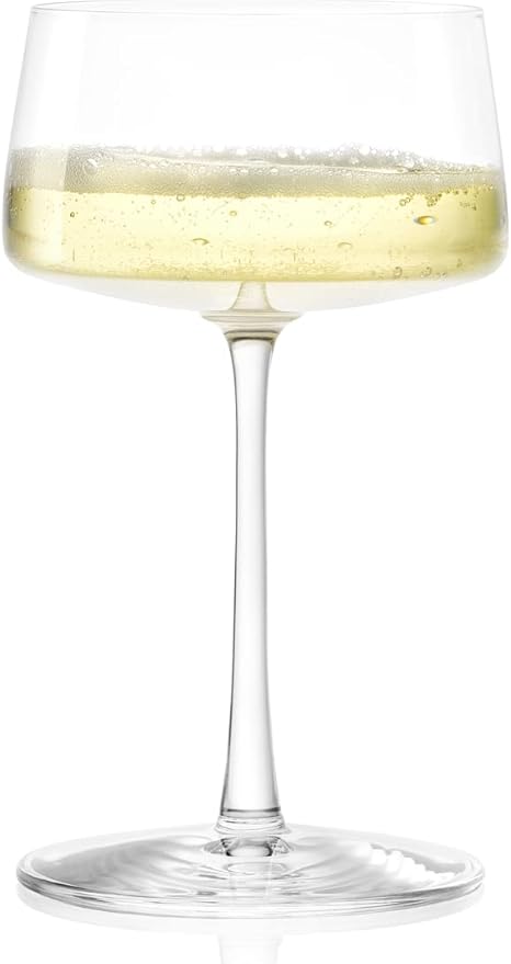 Stölzle Lausitz Champagne Coupes Power Set of 6, 9 1/4 oz – Elegant Crystal Glasses for Champagne, Sparkling Wine & Prosecco – Premium German Crystal Champagne Glasses – Dishwasher- & Shock-Resistant