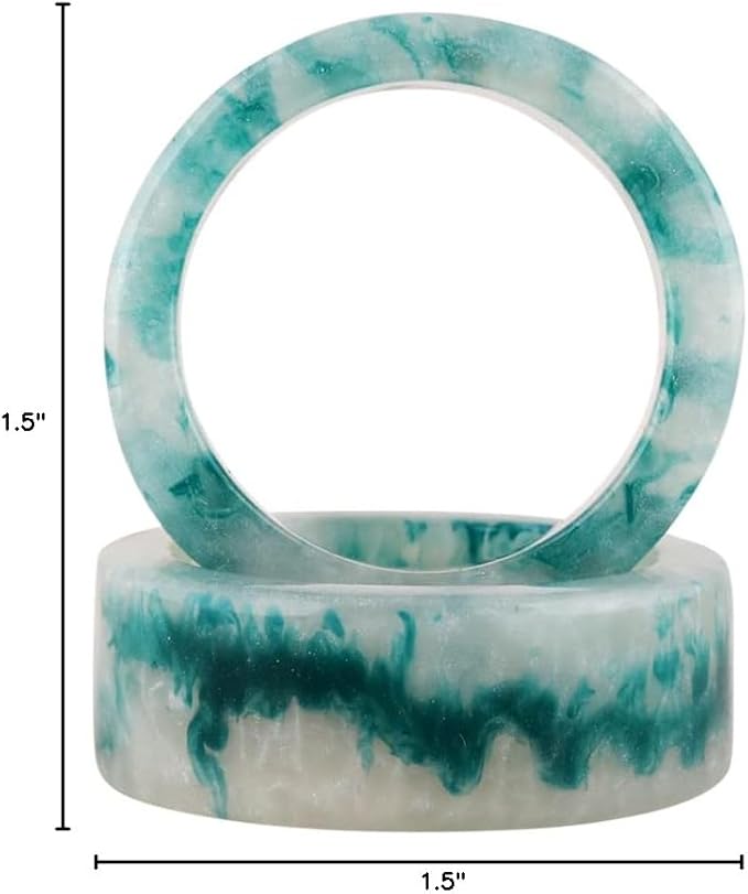 CLEENTABLE Epoxy Resin Napkin Rings Set - 12 Pcs Decorative Pastel Table Holders, 1.5" Dia, Art Deco Style - Ideal for Weddings, Dinner, Parties, Home, Dining, Gifting, Indoor & Outdoor (Multi)