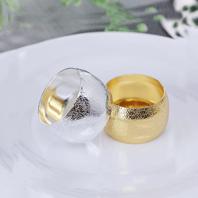 Napkin Rings Gold Set of 10 Bling Napkin Rings for Weddings Christmas Napkin Rings Gold for Dining Table, Holiday Décor and Special Occasions (Golden 10PCS)