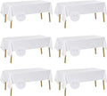 Fokitut 6 Pack Waterproof Rectangle Tablecloth, 60x120 Inch,Stain Resistant and Wrinkle Polyester Table Cloth, Fabric Table Cover for Kitchen Dining, Wedding, Party, Holiday Dinner-White