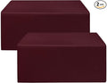 HolidayIdeas Fitted Burgundy Tablecloths - 72 x 30 Inch - 2 Pack Rectangle Table Clothes for 6 Foot Folding Tables, Polyester Fabric Table Cover for Trade Show, Craft Show, Events