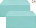 HolidayIdeas Fitted Table Covers - 96 x 30 Inch - 2 Pack Rectangle Tablecloths for 8 Foot Tables, Polyester Fabric Tablecloth for Parties, Holiday Dinner, Trade Show (Aqua)
