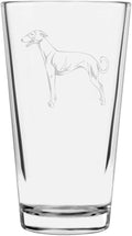 Hortaya Borzaya Eastern Greyhound Custom Personalized Dog Themed Etched All Purpose 16oz Pint Glass