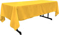 LA Linen Polyester Poplin Washable Rectangular Tablecloth, Stain and Wrinkle Resistant Table Cover 60x120, Fabric Table Cloth for Dinning, Kitchen, Party, Holiday 60 by 120-Inch, Yellow Dark